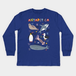 Antarctica Animals Kids Long Sleeve T-Shirt